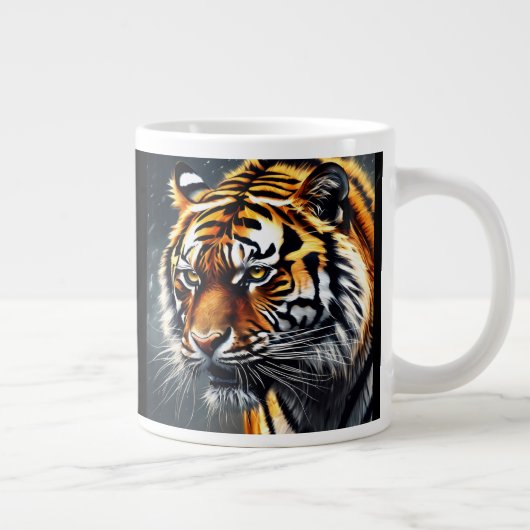 Snarling Tiger Personalize Name Geschenk Kaffee Jumbo-Tasse (Rechts)