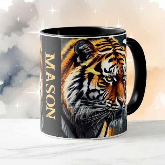 Snarling Tiger Personalize Name Geschenk Kaffee Tasse