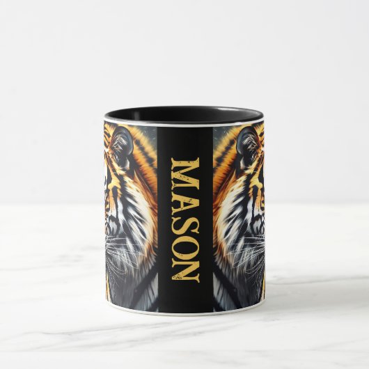 Snarling Tiger Personalize Name Geschenk Kaffee Tasse (Zentrum)