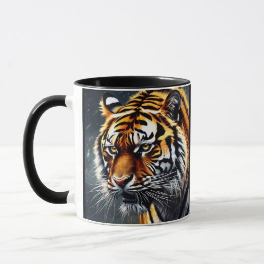 Snarling Tiger Personalize Name Geschenk Kaffee Tasse (Links)