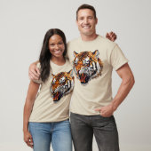 Snarling Tiger Portrait Imitats Sequin Look T-Shirt (Unisex)