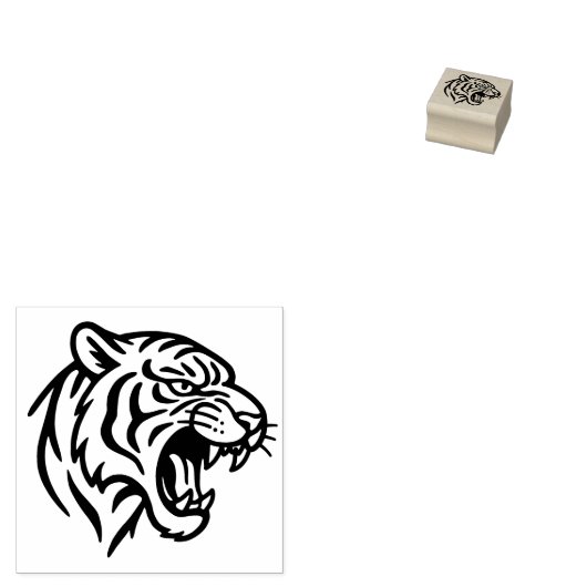 Snarling Tiger Profile 1x1 Gummistempel (Stempel)