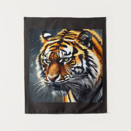 Snarling Tiger Wall Hanging Bedroom Décor Wandteppich