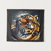 Snarling Tiger Wall Hanging Bedroom Décor Wandteppich (Vorderseite (Horizontal))