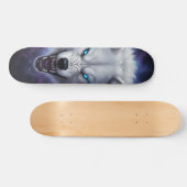  Snarling white wolf head Skateboard  (Horizontal)