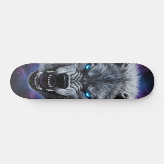  Snarling wolf head Skateboard  (Horizontal)