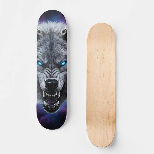  Snarling wolf head Skateboard  (Vorderseite)