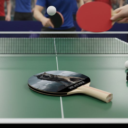 Snarling Wolf Monogram Woodland Tischtennis Schläger