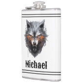 Snarling Wolf Personalized Flachmann (Links)