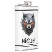 Snarling Wolf Personalized Flachmann (Rechts)