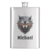 Snarling Wolf Personalized Flachmann (Vorderseite)