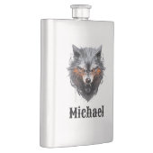 Snarling Wolf Personalized Flachmann (Rechts)