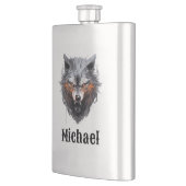 Snarling Wolf Personalized Flachmann (Links)