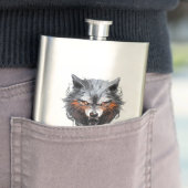 Snarling Wolf Personalized Flachmann (Beispiel)