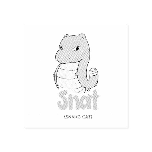 Snat (Schlange + Katze) Niedliche Briefmarke Tinte Gummistempel (Prägung)