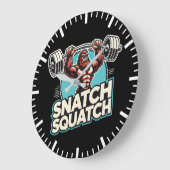 Snatch Squatch - Funny Weightlift Große Wanduhr (Winkel)