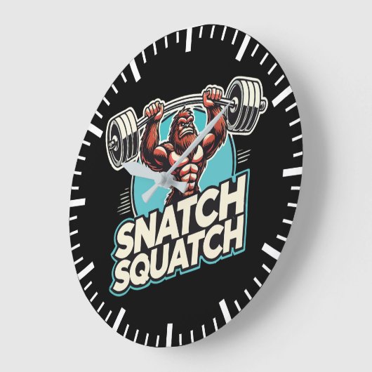Snatch Squatch - Funny Weightlift Große Wanduhr (Winkel)