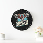 Snatch Squatch - Funny Weightlift Große Wanduhr (Zuhause)