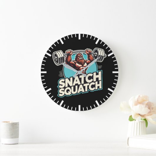 Snatch Squatch - Funny Weightlift Große Wanduhr (Zuhause)