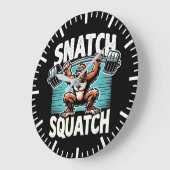 Snatch Squatch - Funny Weightlift Große Wanduhr (Winkel)