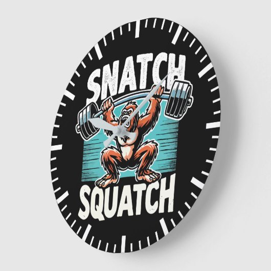Snatch Squatch - Funny Weightlift Große Wanduhr (Winkel)