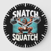 Snatch Squatch - Funny Weightlift Große Wanduhr (Vorderseite)
