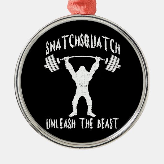 Snatchsquatch, Cartoon Big Foot, Beast, Funny Gym Silbernes Ornament (Vorne)
