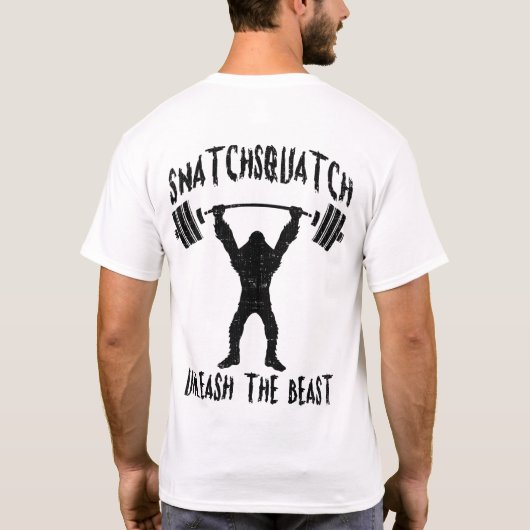 Snatchsquatch, Cartoon Big Foot, Beast, Funny Gym T-Shirt (Rückseite)