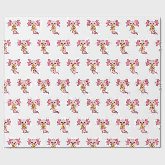 'Snaxalotl'Snacking Axolotl Wrapping Paper Geschenkpapier (Flach)