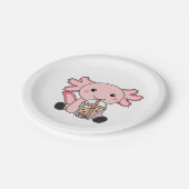 Snaxolotl Axolotl Bubble Tee Liebhaber von süßen T Pappteller (Schrägansicht)