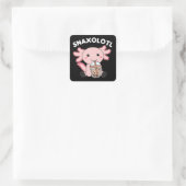 Snaxolotl Axolotl Bubble Tee Liebhaber von süßen T Quadratischer Aufkleber (Tasche)