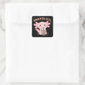 Snaxolotl Axolotl Bubble Tee Liebhaber von süßen T Quadratischer Aufkleber (Tasche)