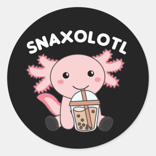 Snaxolotl Axolotl Bubble Tee Liebhaber von süßen T Runder Aufkleber (Vorderseite)