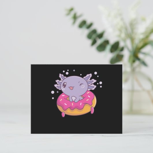 Snaxolotl Axolotl Donut Lovers Sweet Animals Postkarte (Stehend Vorderseite)