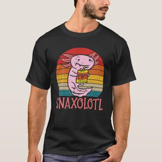 Snaxolotl Axolotl Eat Chips Funny Snack Food Boys T-Shirt (Vorderseite)