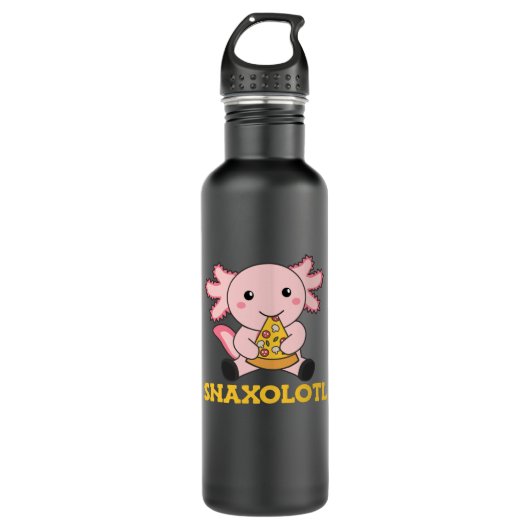 Snaxolotl Axolotl Lover Niedlicher Tiere Pizza Edelstahlflasche (Vorderseite)
