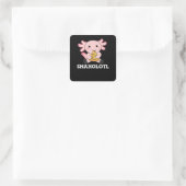 Snaxolotl Axolotl Lover Niedlicher Tiere Pizza Quadratischer Aufkleber (Tasche)