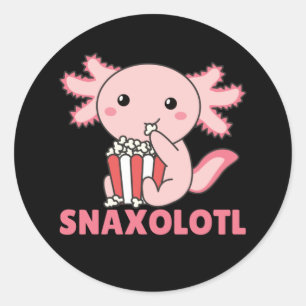 Snaxolotl Axolotl Lovers Sweet Animals Popcorn Cla Runder Aufkleber