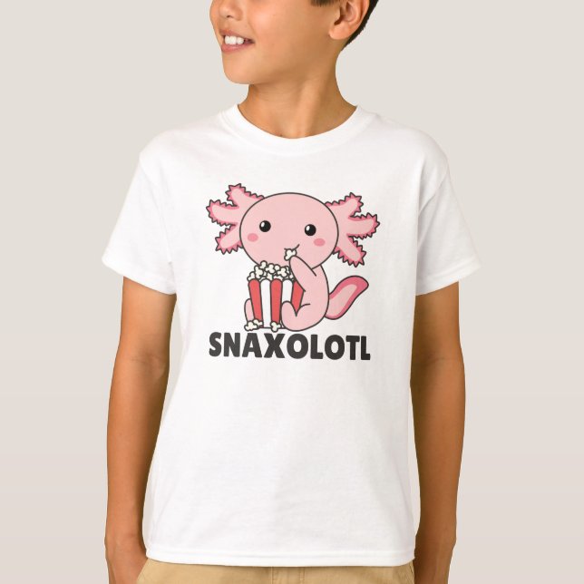 Snaxolotl Axolotl Lovers Sweet Animals Popcorn T-Shirt (Vorderseite)