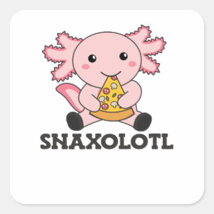 Snaxolotl Axolotl Pizza Lovers Sweet Animals Quadratischer Aufkleber