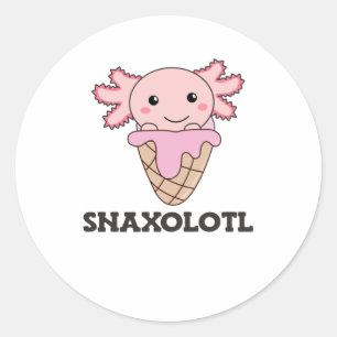 Snaxolotl Axolotl Strawberry Ice Lovers Sweet Runder Aufkleber