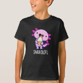 Snaxolotl Funny Axolotl Pun Dark BG T-Shirt (Vorderseite)