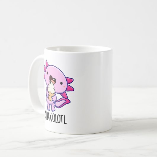 Snaxolotl Funny Axolotl Pun Kaffeetasse (Vorderseite Links)