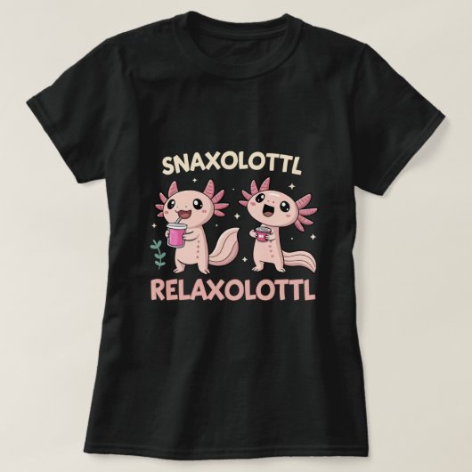 Snaxolotl und Relaxolotl Unique Funny Axolotl T-Sh T-Shirt (Design vorne)