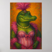 Snazzi Female Crocodile Portrait Mardi Gras Poster (Vorne)