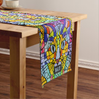 Snazzy Cat Mosaik in Rainbow Colors Fun Tiled Shir