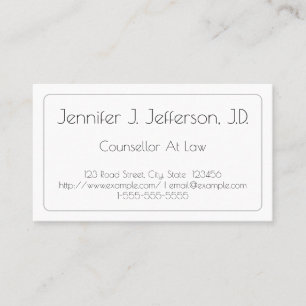 Snazzy Counselor at Law Business Card Visitenkarte