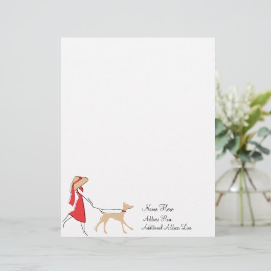 Snazzy Dog Walker Briefbogen (Stehend Vorderseite)