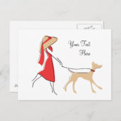 Snazzy Dog Walker Postkarte (Vorne/Hinten)