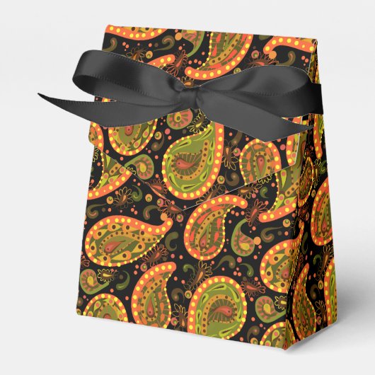 Snazzy Gold und Black Paisley Geschenkschachtel (Vorderseite)